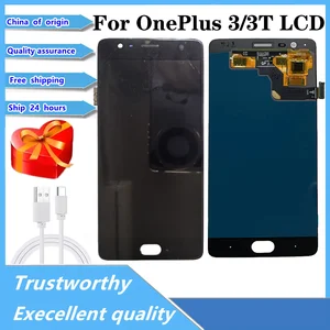 Bilashmart 5.5 inch AMOLED TFT Screen OnePlus 3 LCD Display A3010 Touch Screen Digitizer Assembly Replacement One Plus 3T A3003 LCD