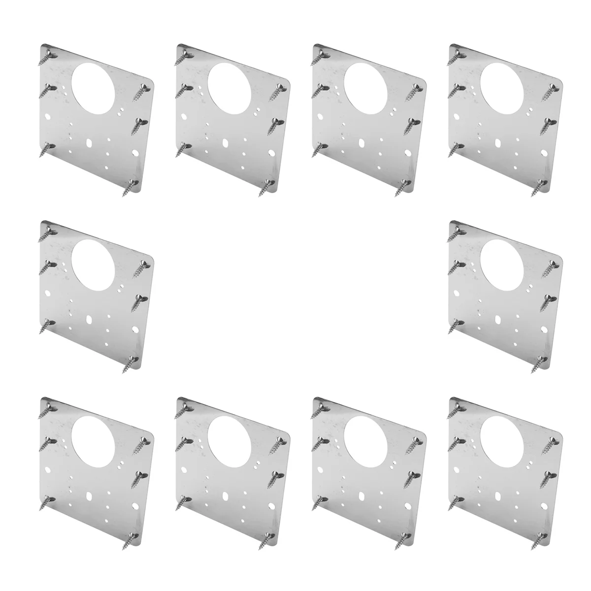 10Pcs Cabinet Hinge Repair Plate Kit Kitchen Cupboard Door Hinge Mounting Plate with Holes Flat Fixing Brace Brackets