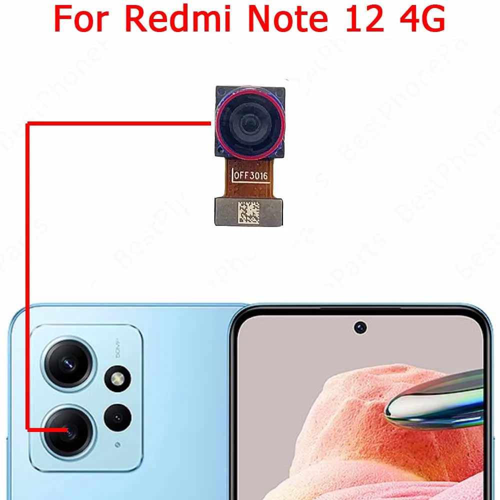 Rear Back Camera For Xiaomi Redmi Noe 12 4G Note12 5G 12S Backside Camera Module Flex Cable Mobile Phone Replacement Parts