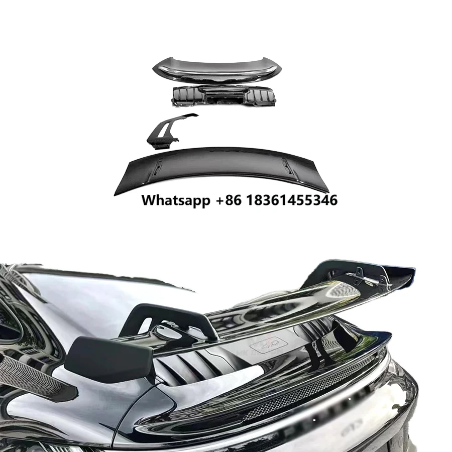 

For PAG Carrera 911 992 Easy Replacement Tail Trunk Boot Lip Body Kits Damei GT3 Style 992 Carbon Fiber Rear Wing Spoiler