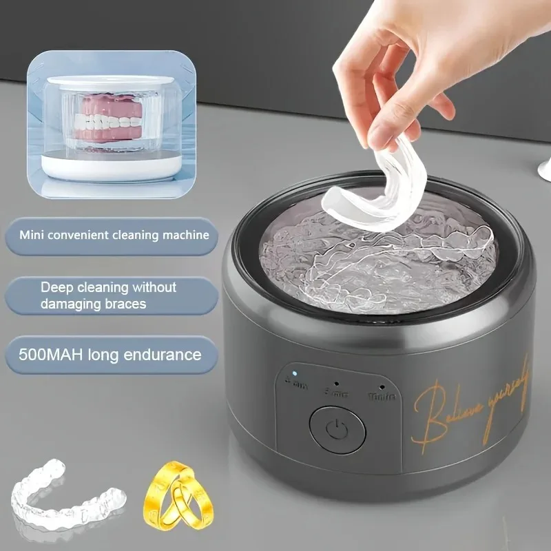 Compact Ultrasonic Multifunctional Cleaning Machine USB - Small Household Jewelry Cleaner for Makeup Brushes Watch strap cleanin