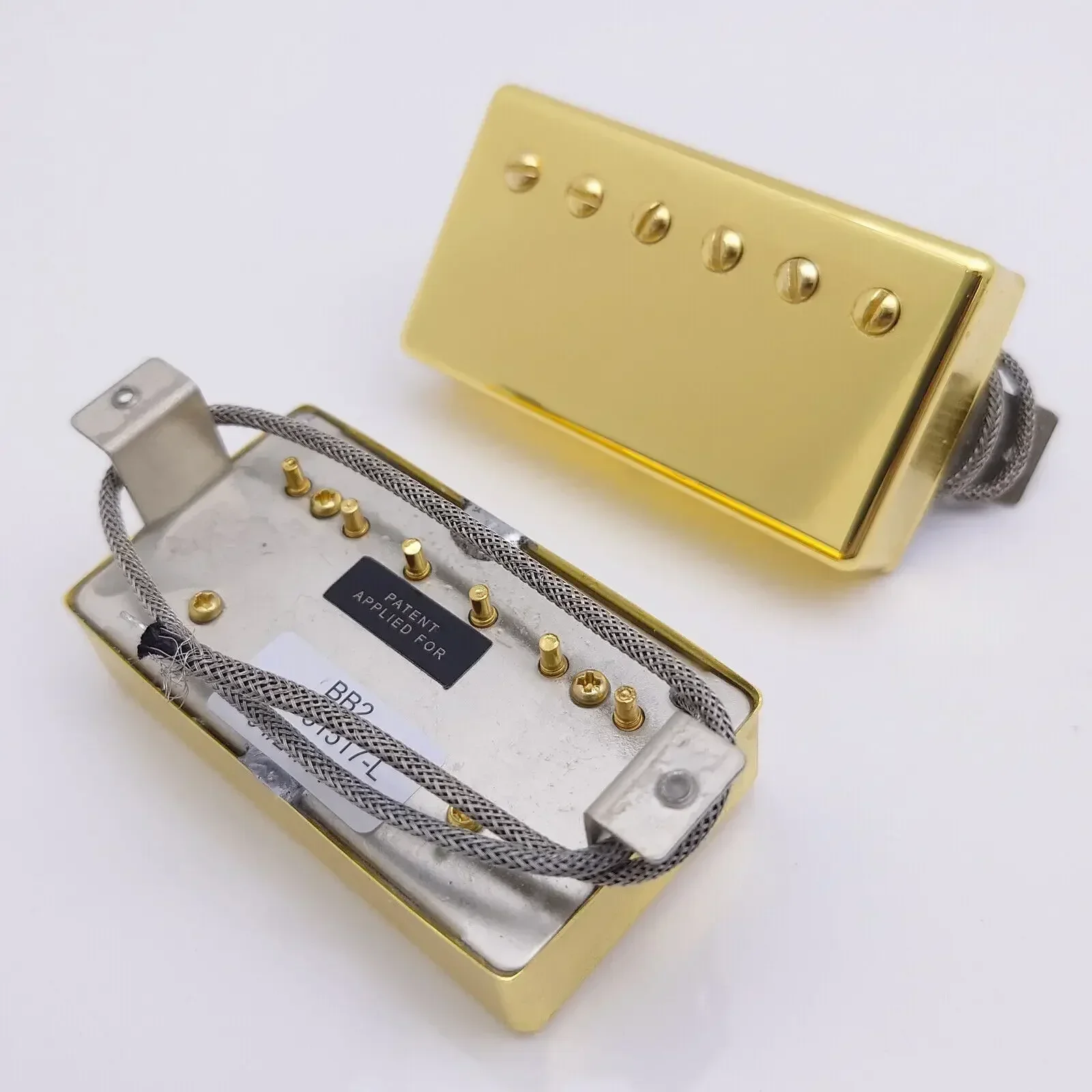 Alljita Alnico 2 هامبوكر بيك اب الذهب BB1 BB2 سلسلة PAF N/B مع 2-موصل الأسلاك تسخير ل LP نمط الغيتار الكهربائي #1