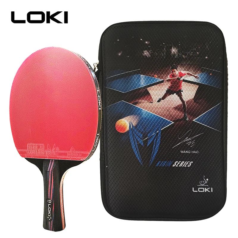 Loki X3ปิงปอง Pimples-In ตารางเทนนิสแร็กเก็ต ITTF ยางไม้5ใบมีดยืดหยุ่นฟองน้ำและ hard Shell Cover