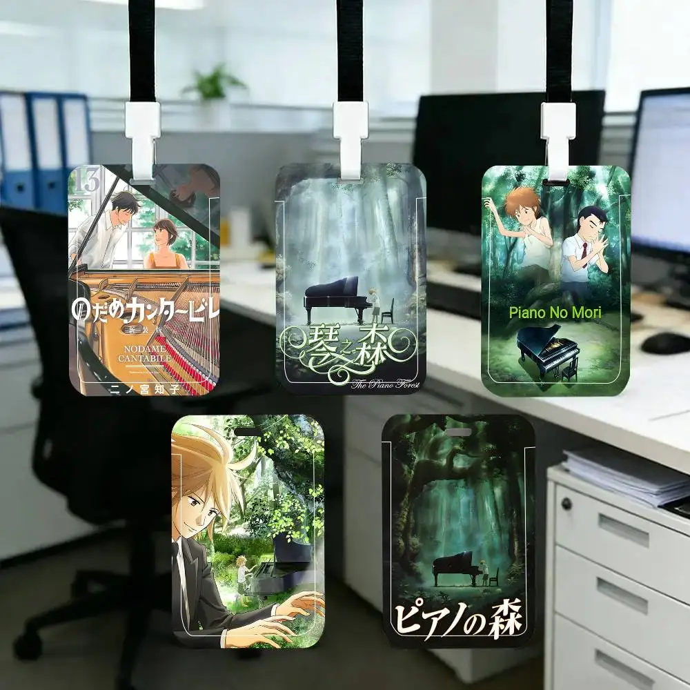 1pc Piano No Mori ID Card Sleeve School Card Access ID Card Bus Meal Card Protective Sleeve Easy Push