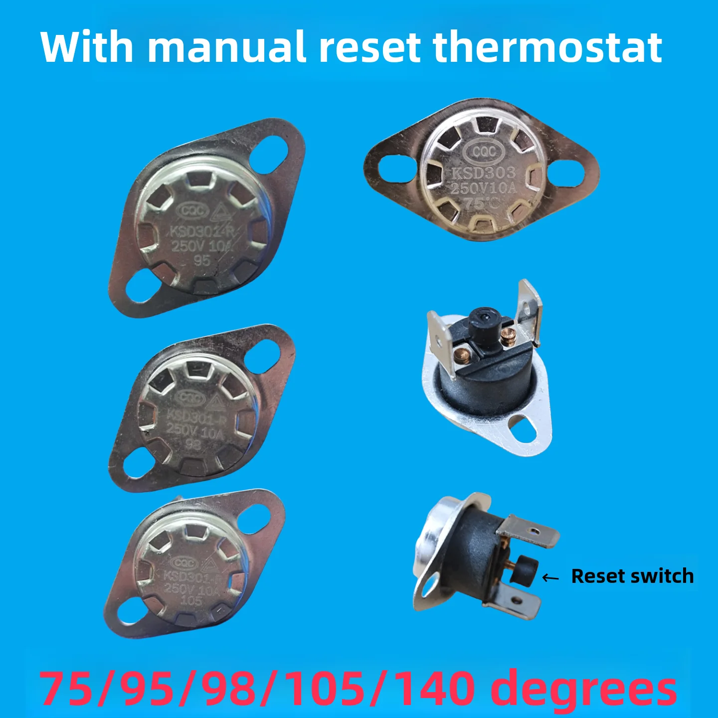 Household water dispenser thermostat normally closed 75 95 98 105 degrees automatic manual anti-dry burning switch heating tank