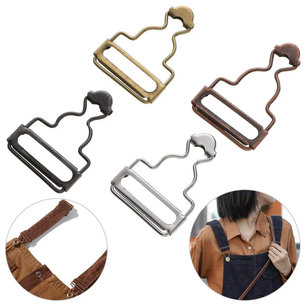 DIY Adjustable Metal Overalls Fasteners Jeans Brace Buttons Suspender Brace Clips Denims Dungaree Buckles
