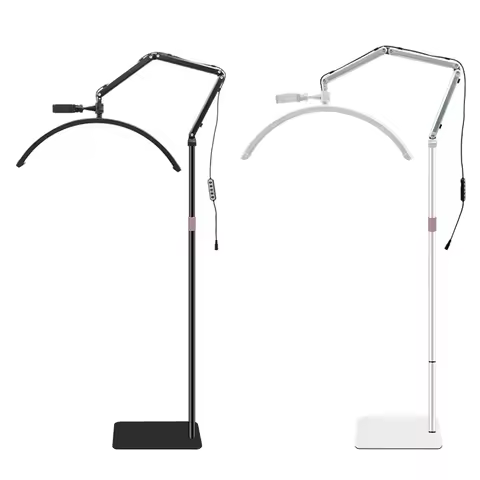 Ring Light Half Moon LED Lamp Stream Deck Floor Video Light Fill Light 3000K-6000K for Beauty Salon Makeup Live Streaming