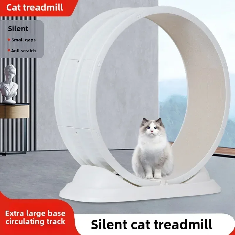 Cartoon Pattern Cat Exercise Wheel, Silent Pet Treadmill, Durable Plastic Large Pet Fitness Toy, Non-Electric, for Cats and Dogs