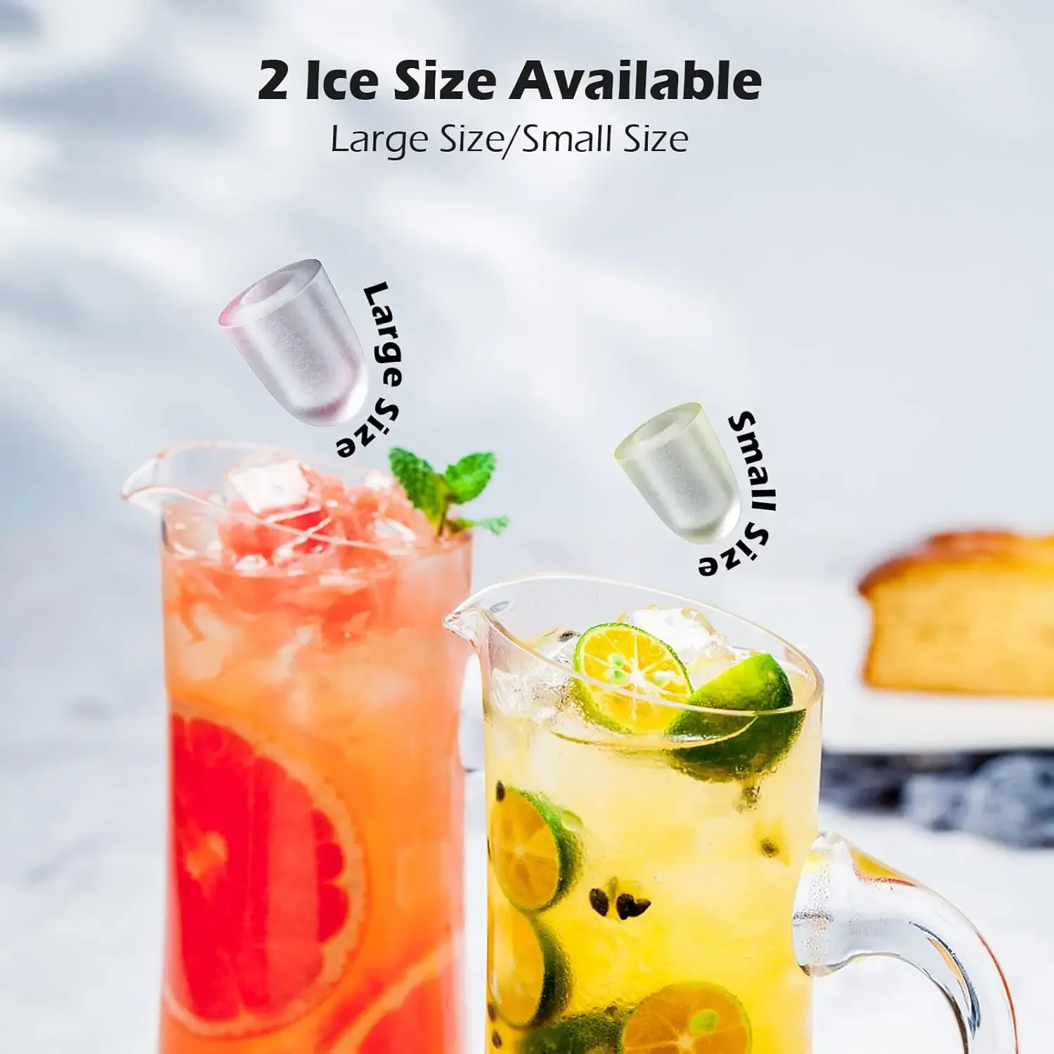 Portable Countertop Ice Maker Machine with Convenient Carry Handle, Efficient Self-Cleaning Ice Makers, Produces 9 Pellet Ice Cu