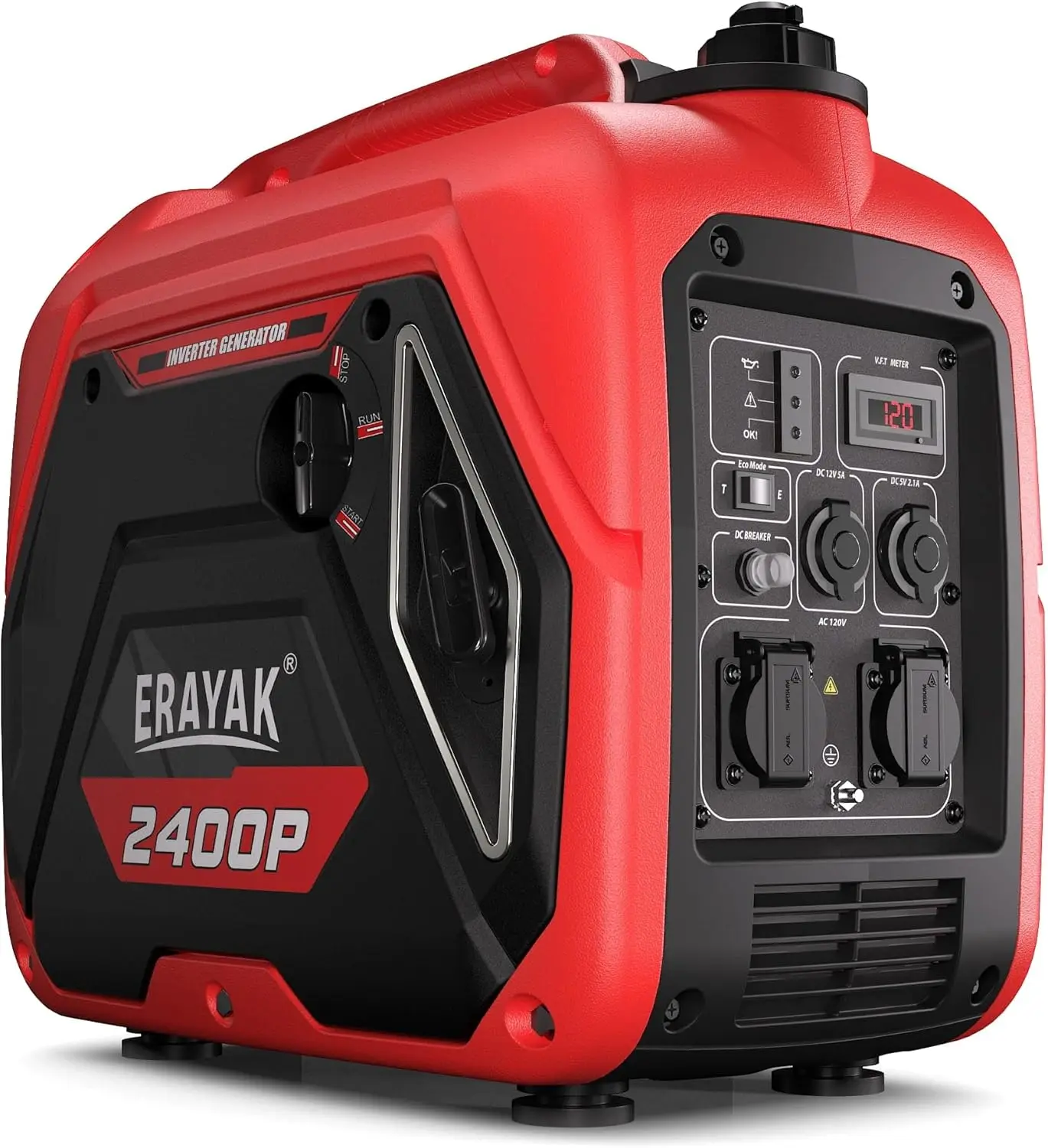 

2400W Portable Inverter Generator for Home Use, Super Quiet Small Generator for Camping Outdoor Emergency Power Backup