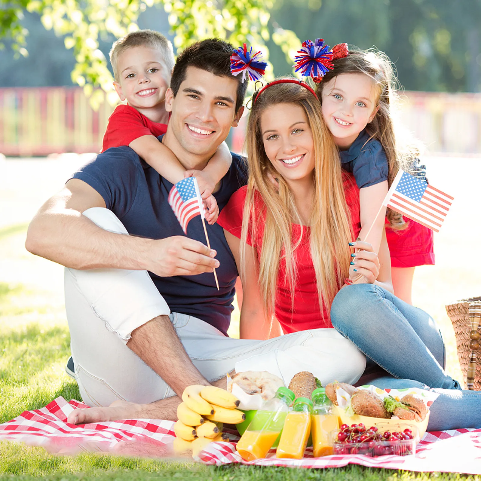 

Red White Blue Independence Day Hair Hoop Patriotic Headband Festival Party Headdress Celebration Accessory Fourth of July