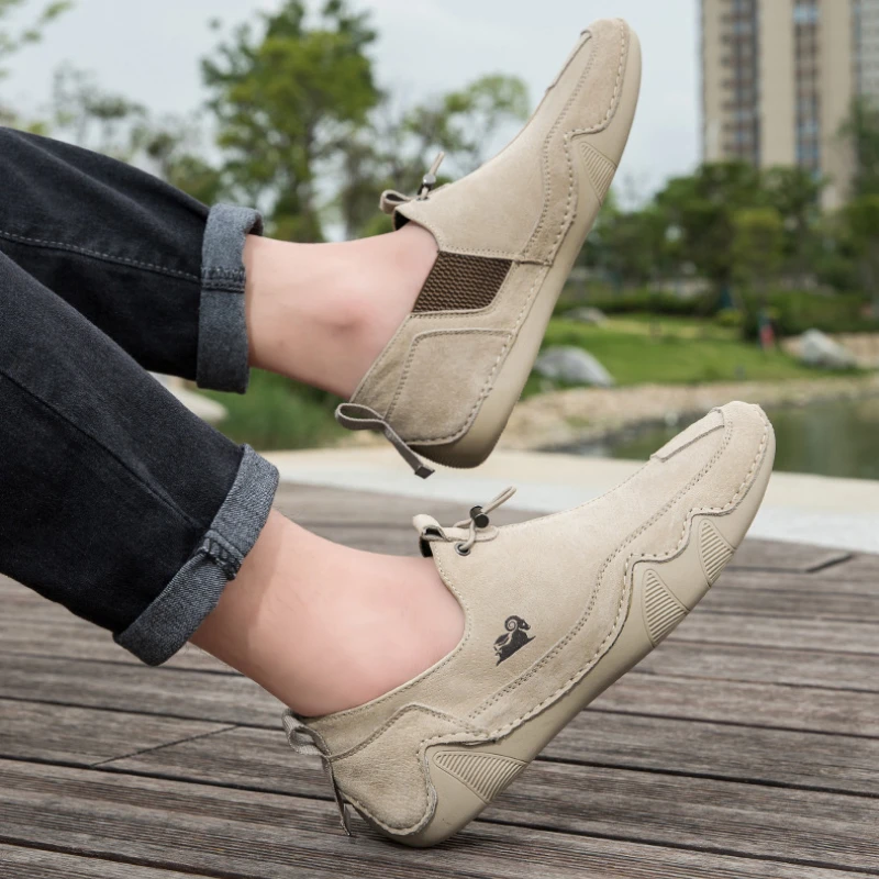 Men Casual Shoes Sneakers Leather Footwear Moccasins Handmade Luxury Shoes Men Loafers Flats Walking Comfortable Driving Shoes