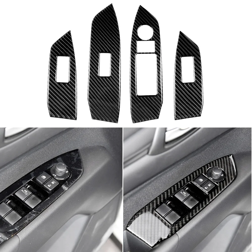 

3D углеродное волокно, внутренняя панель переключателя подъема окна, накладка, наклейка для Mazda CX-5 CX5 2017 2018, левый руль