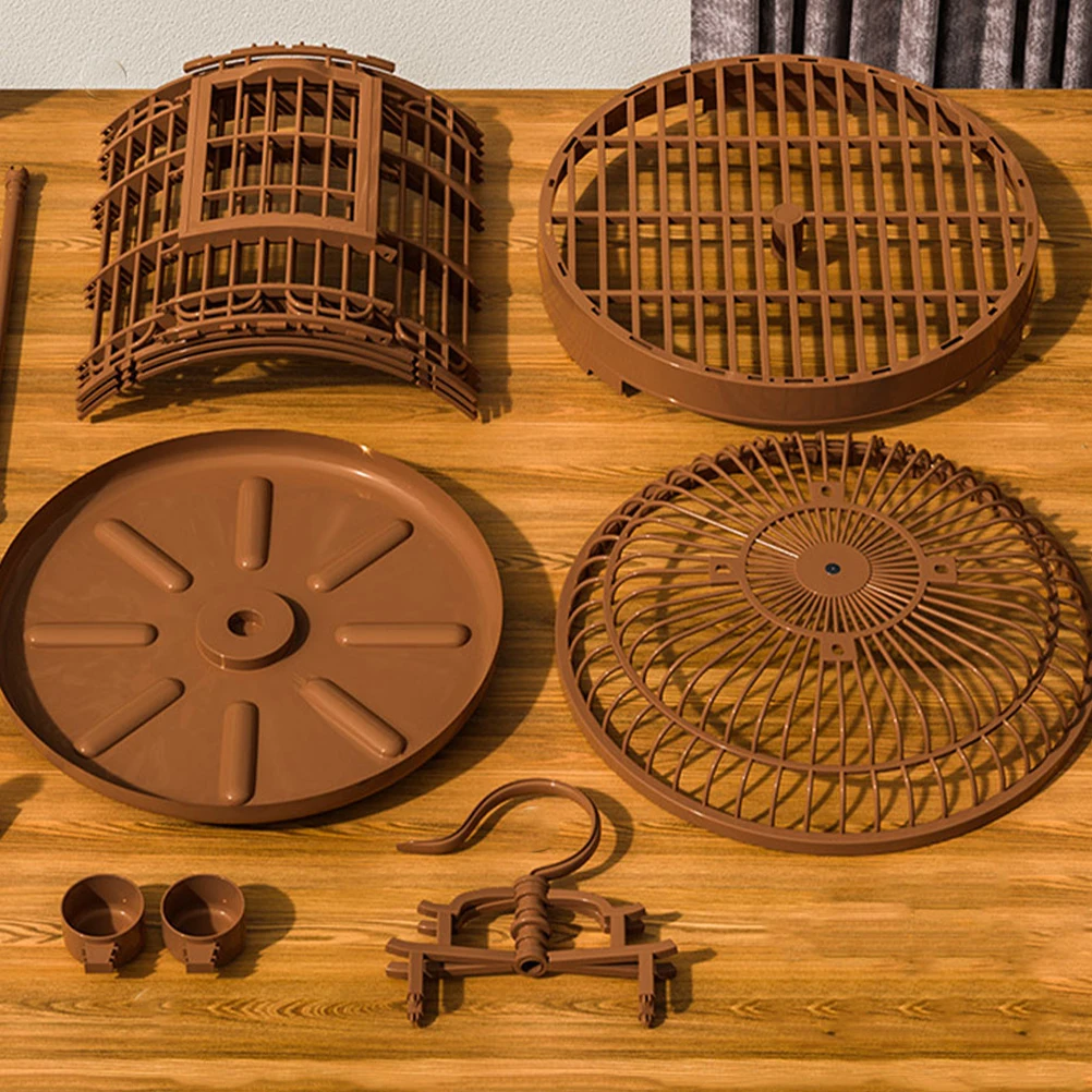 

Birdcage Villa Spacious Design for Budgie Parakeets Small Flight Cages Household Baby Vintage Plastic Portable Travel Cage Easy