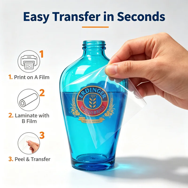 Hot Sale DTF AB Film In Stock 60*100m Professional Printer Label Transfer Sticker All Smooth Hard Surfaces