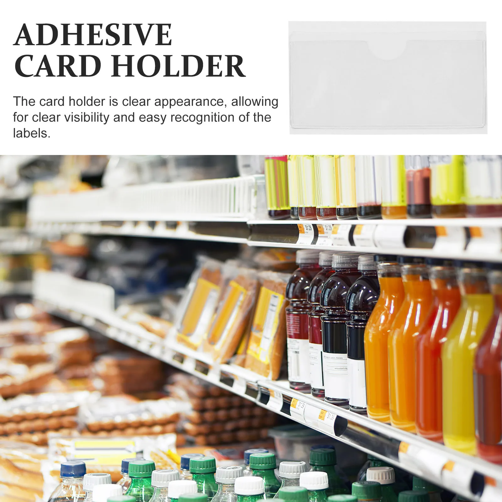 Porte-cartes adhésifs transparents, 100 pièces, pochettes d'étiquettes auto-adhésives solides, protecteur de poche pour cartes de visite, plastique transparent collant