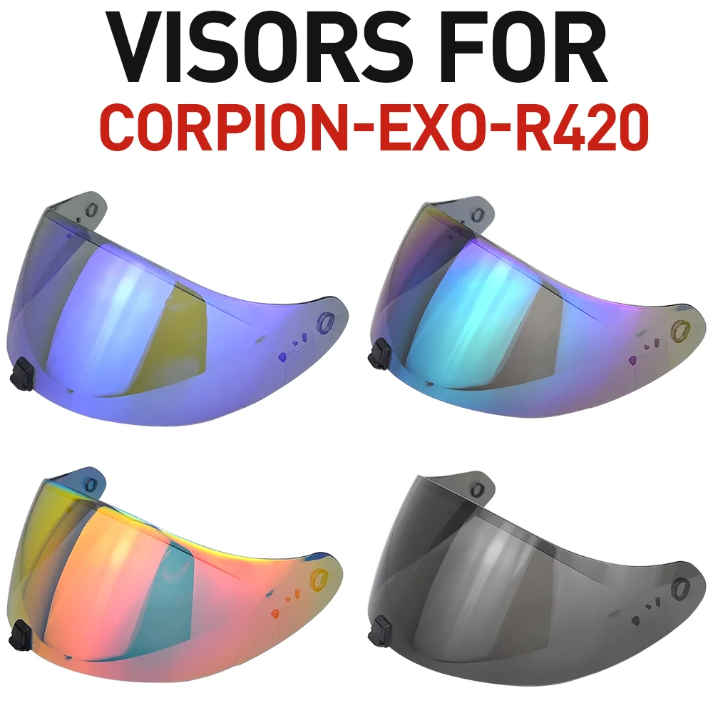 For SCORPION EXO R420 Helmet Visor Lenses, Motorcycle Full Face Helmet Visor Lenses, Electroplated Lenses