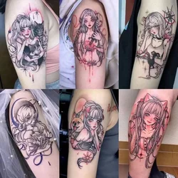 10pcs Colorful Beautiful Girl Tattoo Stickers Waterproof Long Lasting Flower Arm 2-5 Days Temporary Tattoos for Women
