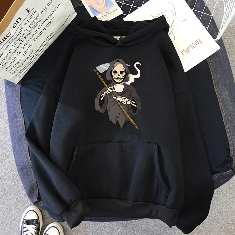 

Grim Reaper Name List Hoodies Fashion Women Sweatshirts Goth Fleece Long Sleeve Clothing Kpop Clothes Harajuku Top Y2k Sudaderas