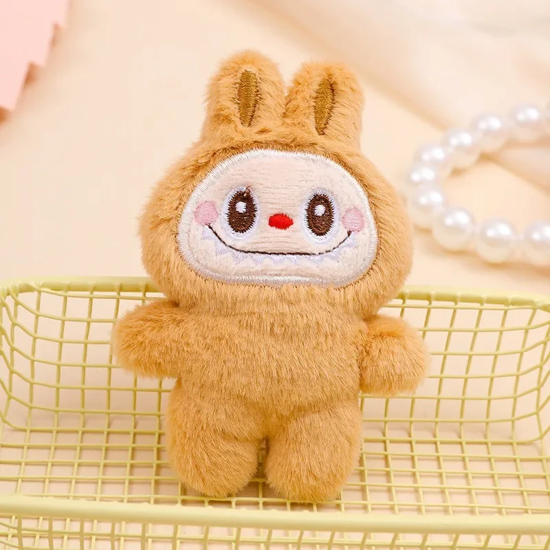 11cm Cute Cartoon Labubu The Monster Plush Doll Pendant Kawaii Anime Keychain Student Schoolbag Pendant Doll Girl Boy Gift Toys