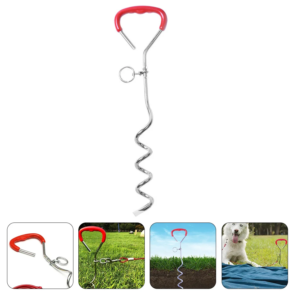 

Lace up Dog Pile Pet Stake Tie Out Alloy Steel Spiral Heavy Duty Stakes for Large Dogs