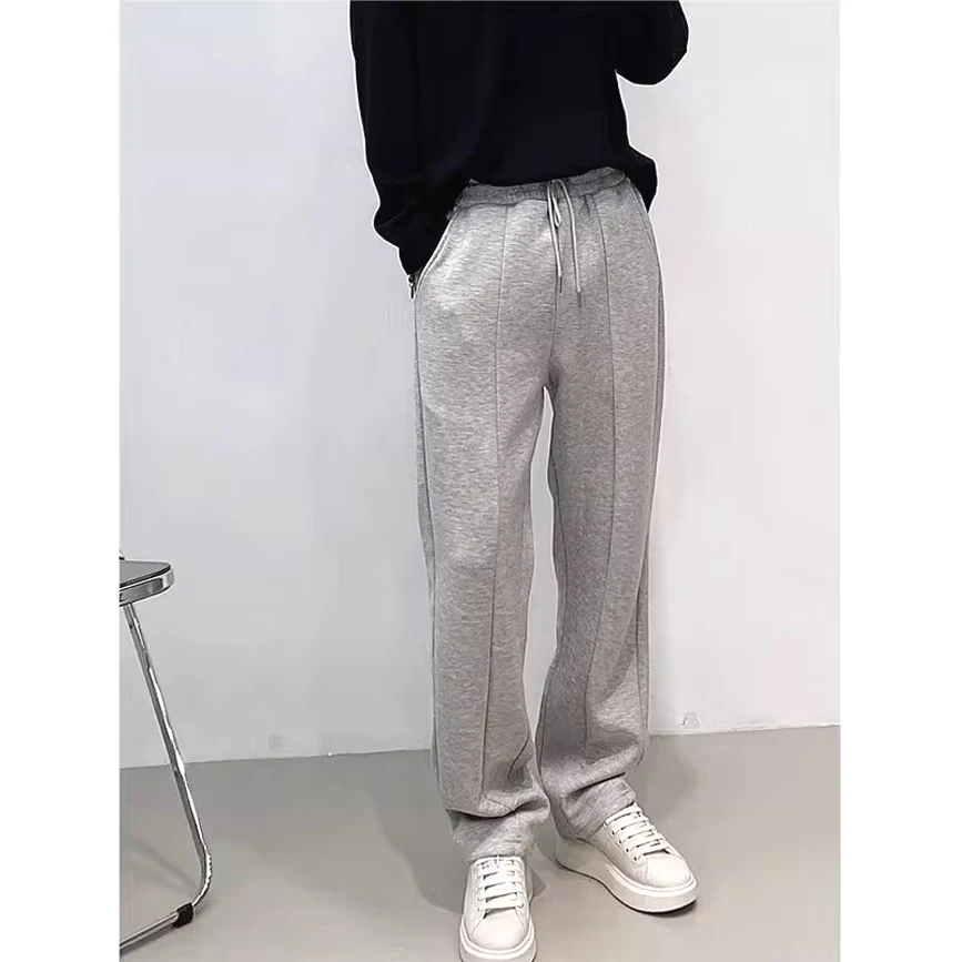 

Casual Loose Straight Leg Men's Sweatpants Elastic Waist Dstring Lightweight Maturi Sle Long Pants Spor Leisure Trou...