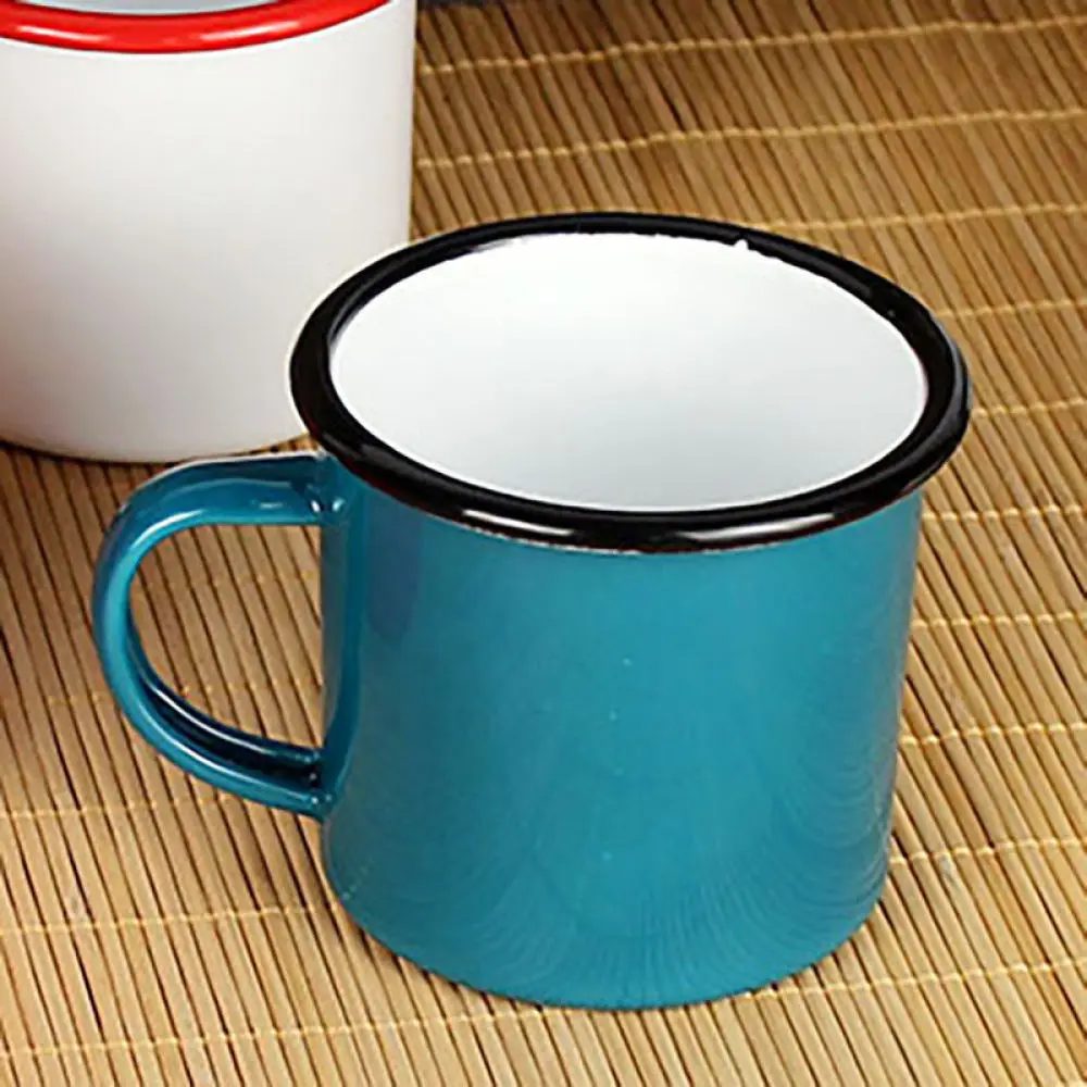 Vintage 8cm Enamel Mug Thickened Colorful Coffee Cup Classic Retro Tea Vessel Personalized Custom Logo Business Souvenir