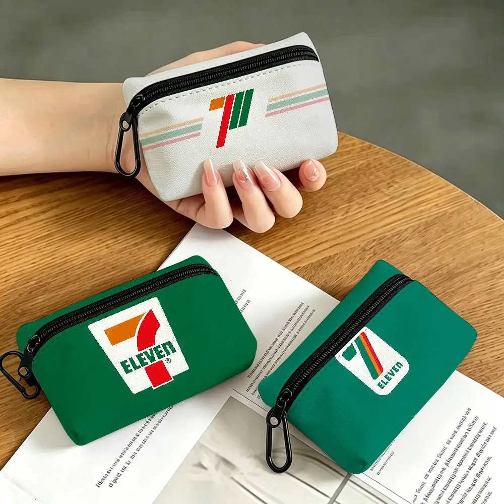 7-E-ELEVENS Portable Oxford Fabric Mini Wallet Carabiner Design Small Coin Bag For Cards Keys Earphones