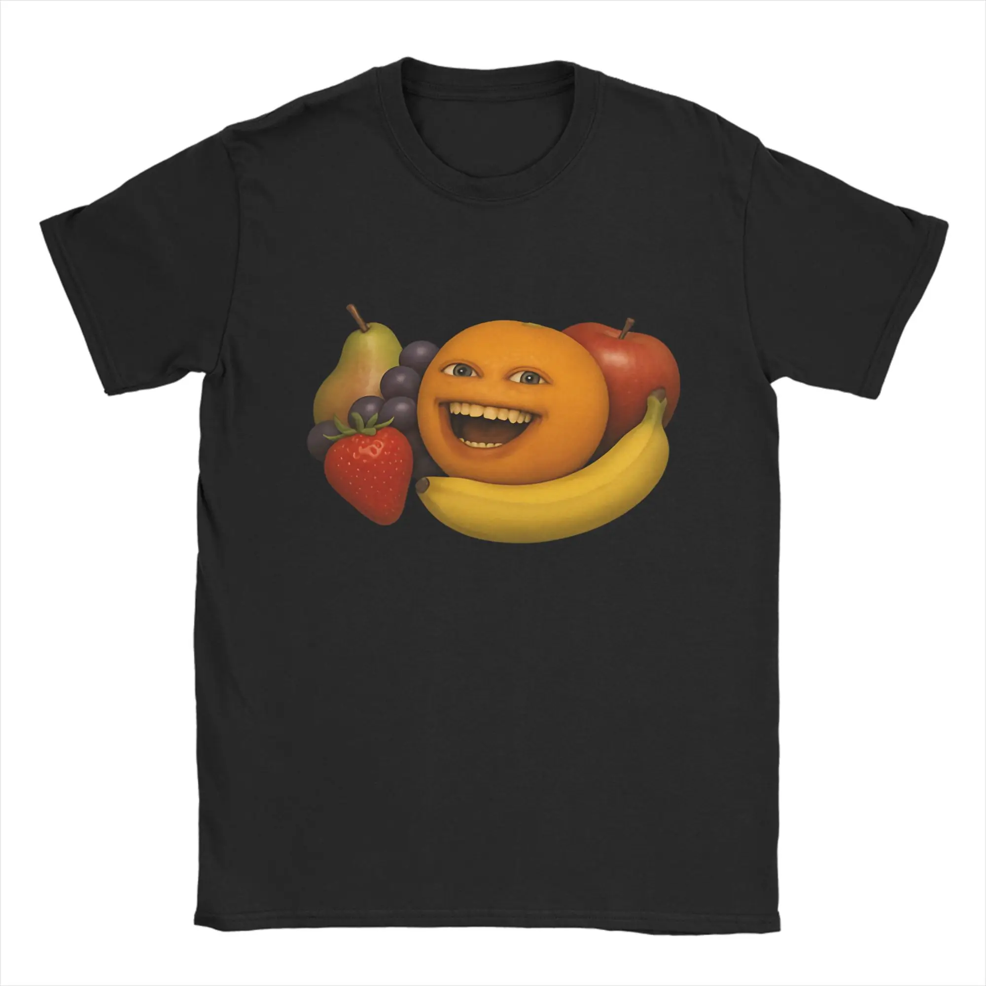Novelty Fruit Band  Annoying Orange T Shirt Men 100%Cotton Short Sleeve  Round Neck Summer Tops