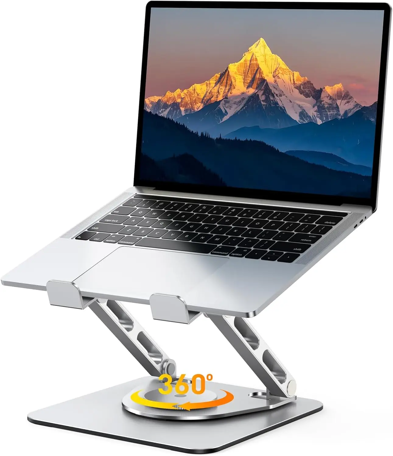 

360° Rotatable Laptop Stand for Desk, Adjustable Height Ergonomic Laptop Riser with Dual-Bar Support, Portable Notebook Holder for MacBook Air Pro Dell XPS HP (10-16")