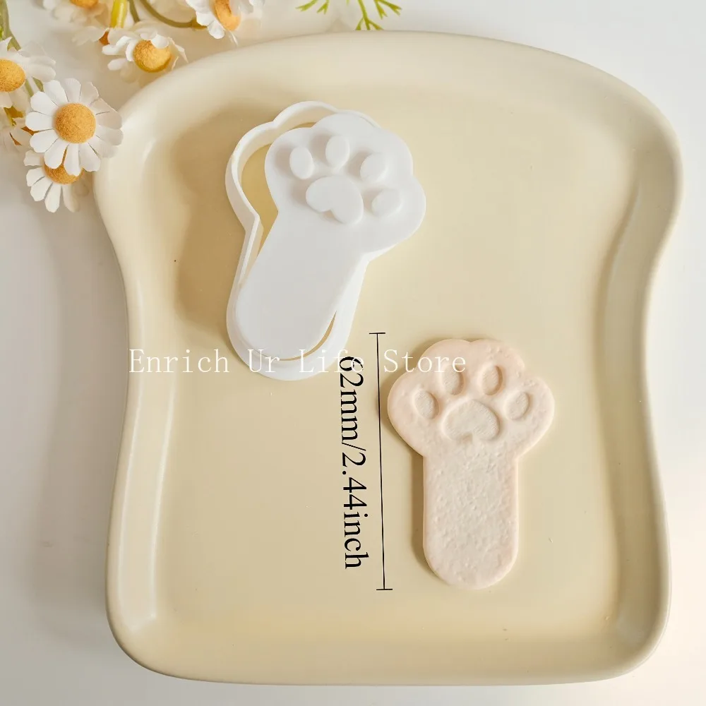 Cat Paw Cake Biscuit Mold Cartoon Kitten Cat Paw Cookie Cutter Mould Pressing Fondant Pastry Baking Tools Kitchen Accessories