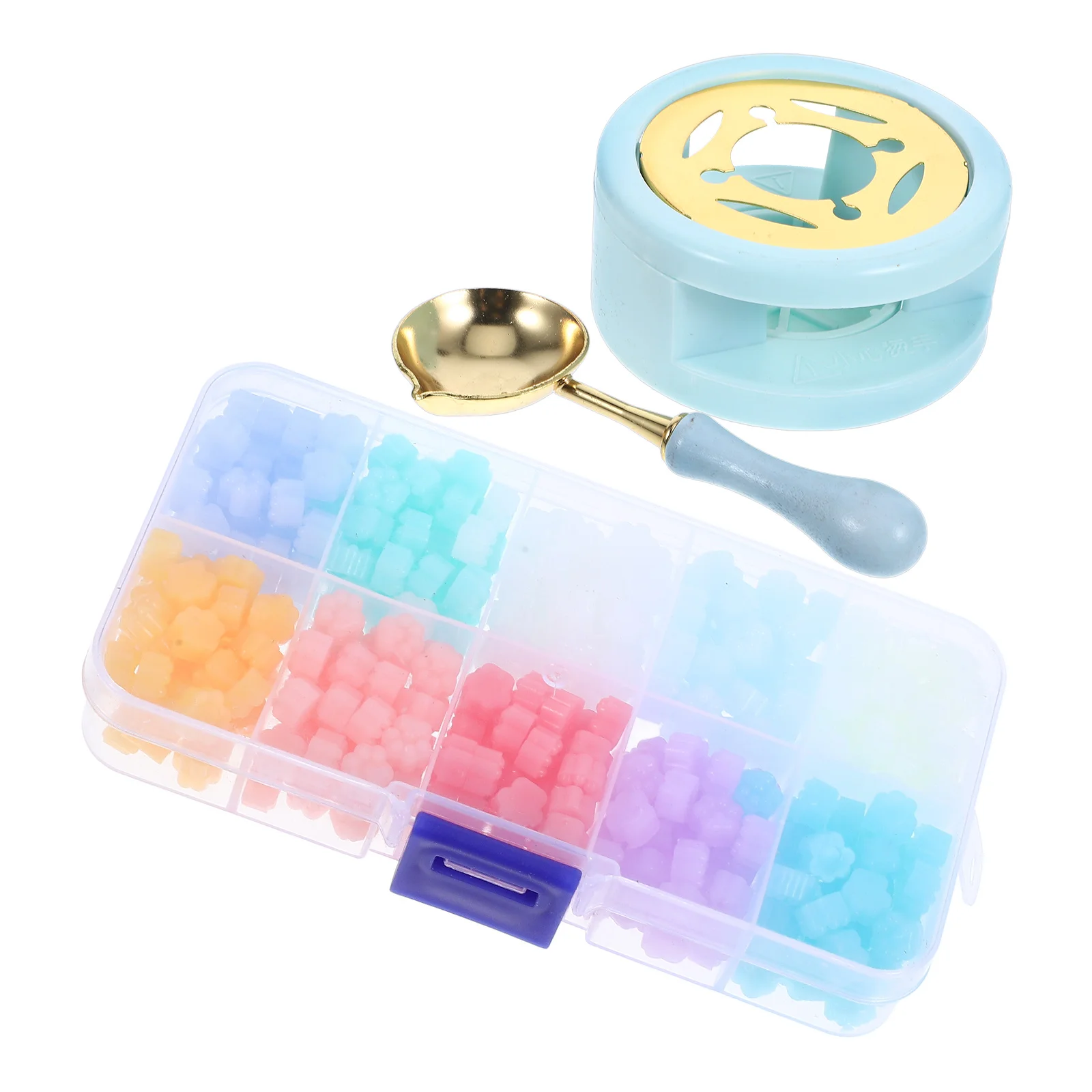 

1 set 1 Set Wax Seal Warmer Melting Spoon Stamp Handle Kit Wax Beads Furnace Stove Reusable Durable Stain Resistant Easy Clean