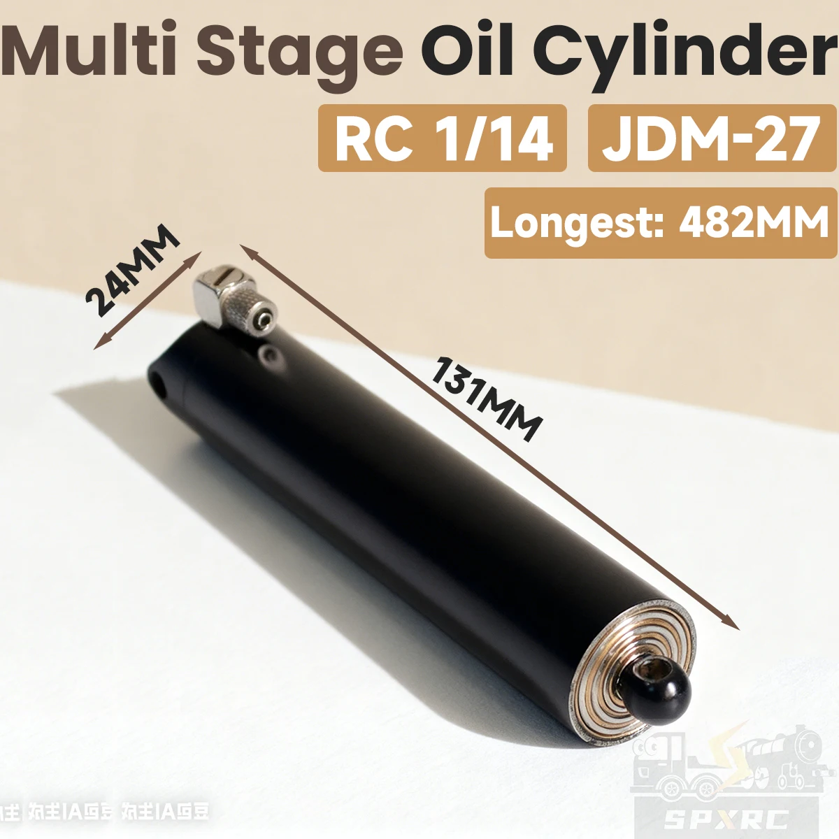

Multi-Stage Hydraulic Oil Cylinder JDM-27 For 1/14 Tamiya RC Dump Truck Tractor Trailer Container Mud Head Toys Model DIY Parts