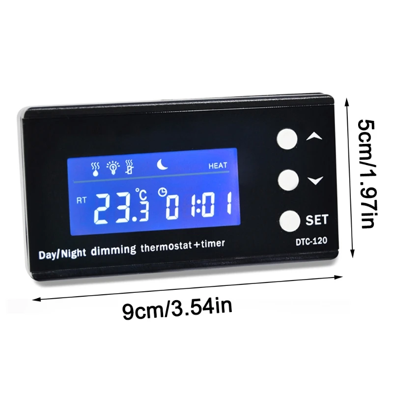 Digital Thermostat with Probe for Reptile Box Aquarium Fish for Tank Temperature Controller Adjusable Timer