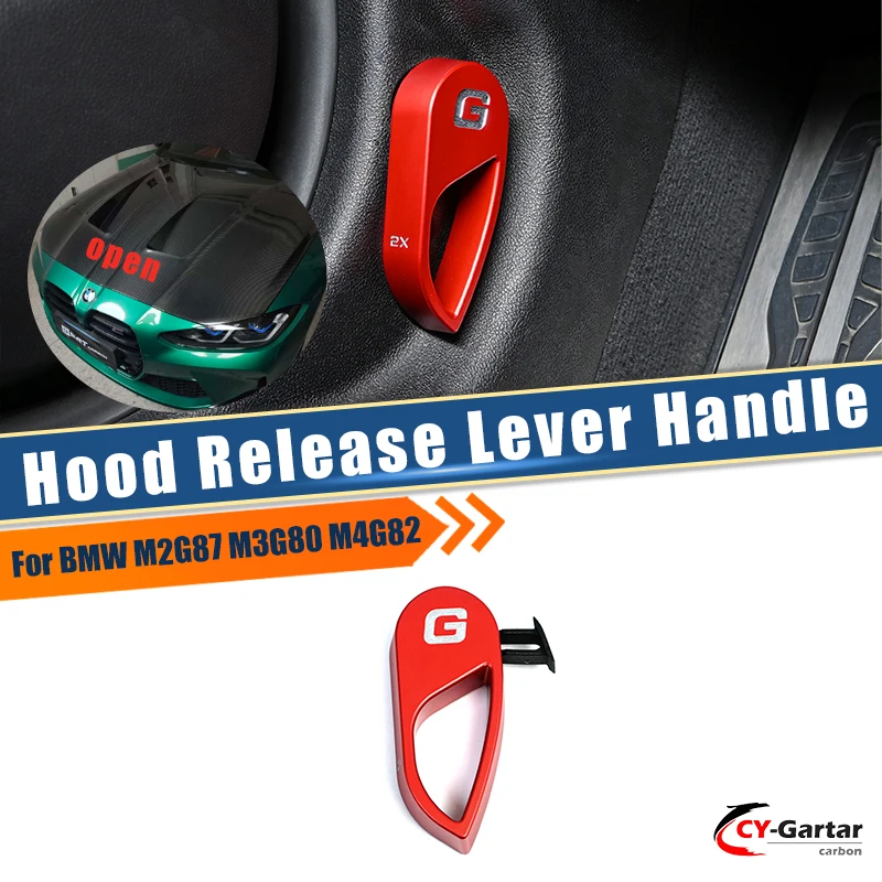 Aluminum Engine Hood Release Lever Handle Bracket Trim 1 Pcs for BMW M2 G87 M3 G80 G81 M4 G82 G83 2021-2025 News Car Accessories