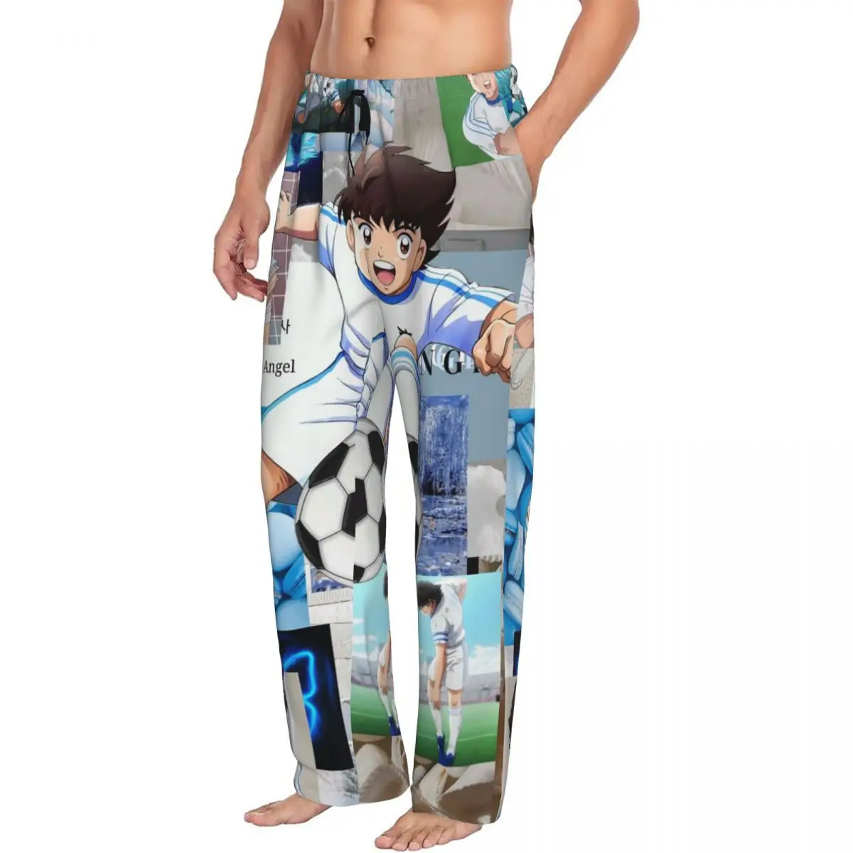 

Custom Japan Football Manga Captain Tsubasa Ozora Men Pajama Pants Lounge Sleep Sleepwear Bottoms with Pockets
