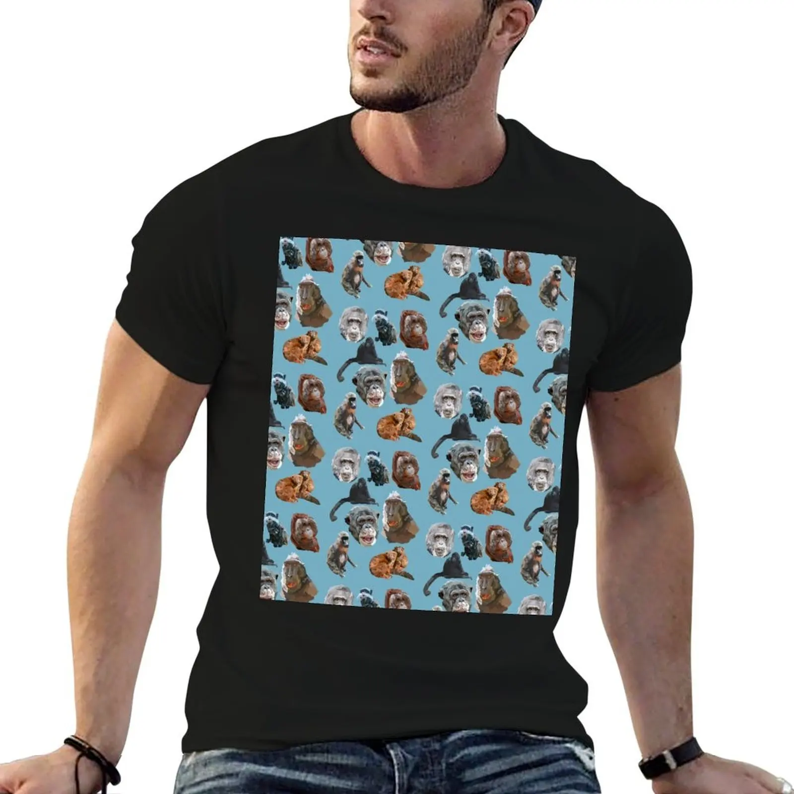 Mixed primate T-Shirt man t shirt sweat shirts graphic Men's clothing