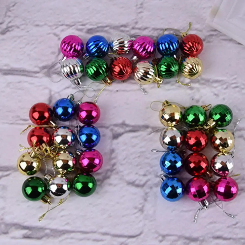 Mini Christmas Tree Color Ball Lightweight Festival Prop Delicate Xmas Tree Decoration Mirror Pumpkin Ball Pendant