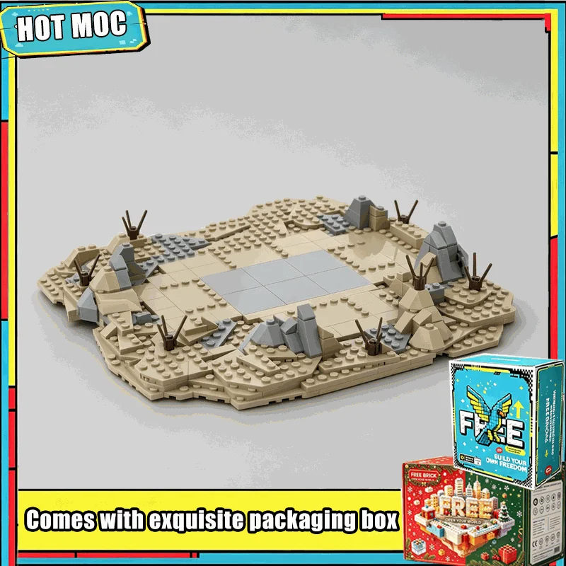 257 PCS Medieval Fantasy Tower Base Model Custom Puzzle DIY Assembly Toy Building Blocks Rocky Terrain Display Stand Gifts Set