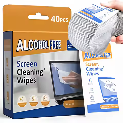 40Pcs/Box Screen Cleaner Wipes Phone Glasses Camera Lens Helmet Mirror Gaming Cleaner Polymer Screen Cleaning Kit for TV Laptops