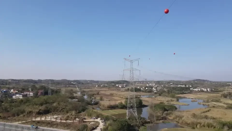 Bridge, Road , Cross river transmission power lines Aircraft warning sphere