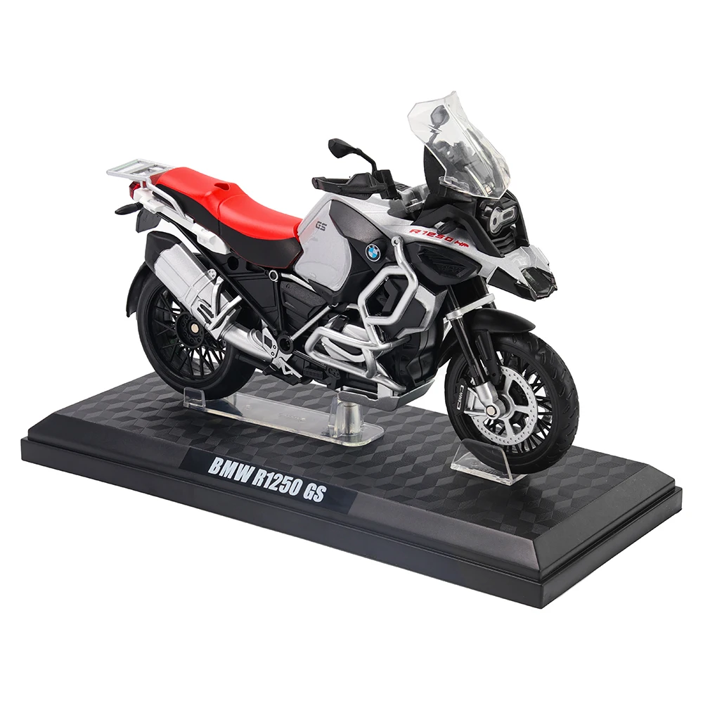 MSZ CCA 1:12 BMW R1250GS S1000R with base alloy die-cast car motorcycle model, toy gift giving, die-cast static motorcycle model