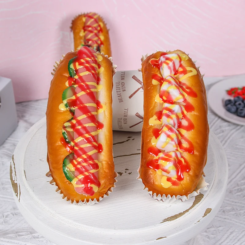 1pcs Simulation Of Hot Dog Cooking Bread Model Props Cake Food Food Window Decoration Children\'s Educational Products