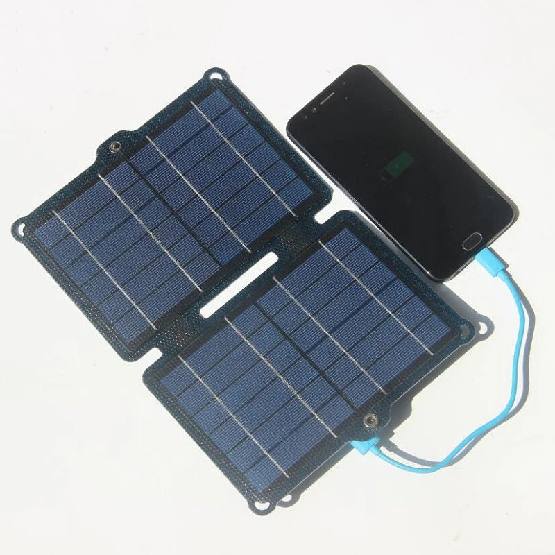 8W 5V Folding Portable Solar Panel Charging Board With Dual USB Battery Charger for Solar System for Phone Power Bank