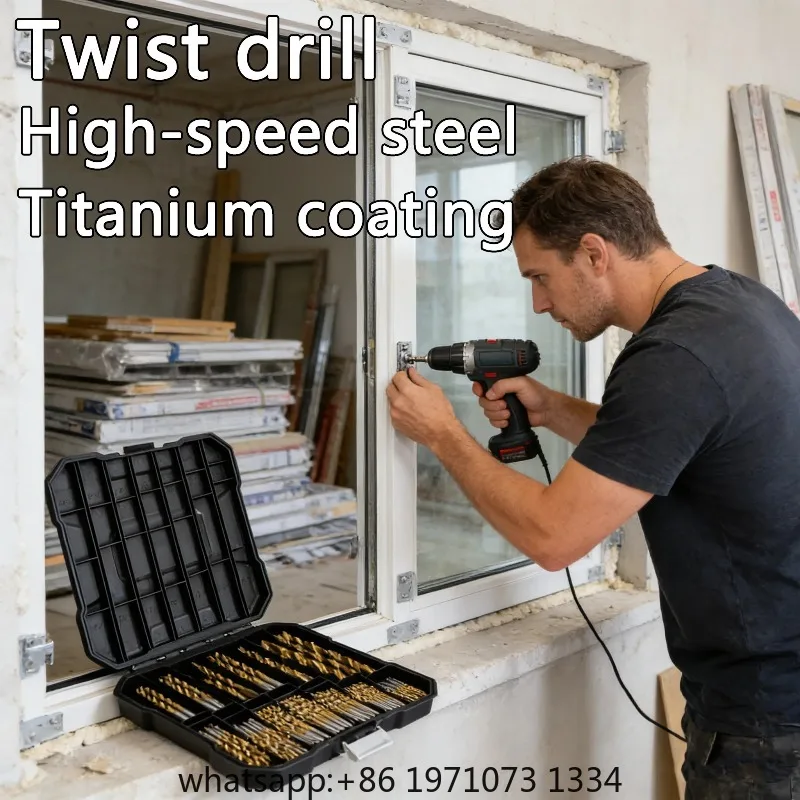 99 Pieces Titanium Twist Drill Bit Set High Speed Steel Durable Metal Wood Cast Iron Anti Rust drill bits for DIY Home Projects