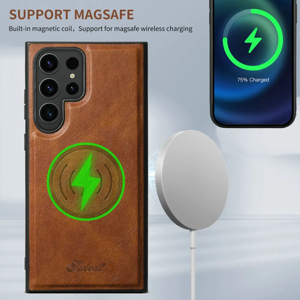Odpinane skórzane etui z magnesem na karty do Samsung Galaxy S26 S25 S24 S23 S22 Note 20 Ultra 5G Case S26 S25 S 24 23 22 Plus Funda — zdjęcie produktu 5