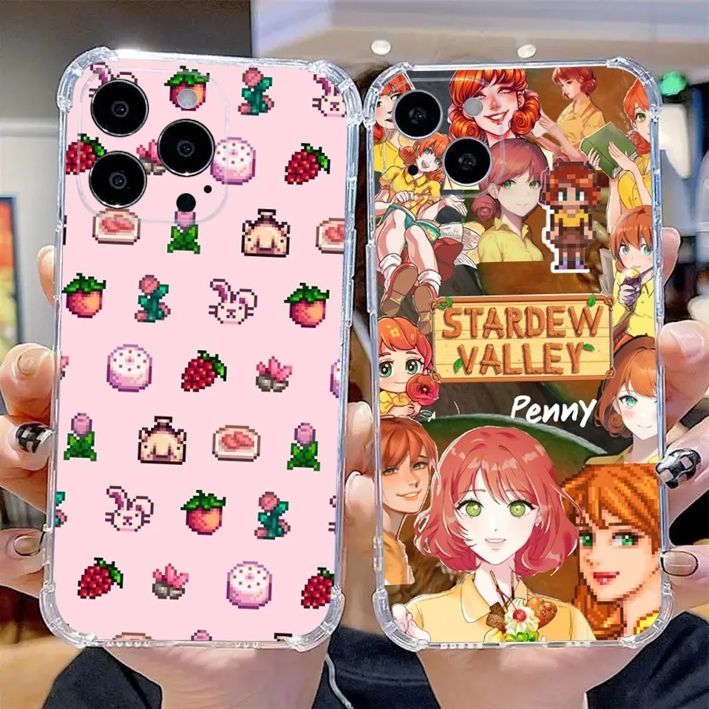 S-Stardew Game V-Valley Phone Case For iPhone 16,15,14,13,12,11 Plus,Pro,Max,XR,XS,X,7,8 Plus,SE,Mini Transparent Silicone Soft