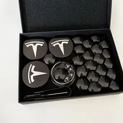 31PCS BOX for Tesla Model3 ModelY Juniper Cover Wheel Conversion Kit Car Wheel Hubcap Center Cap andTire Cap Screw Accessories