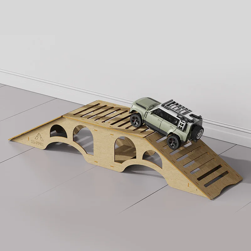 1/16 Toy car crossing the bridge remote control scene props off-road barricades crossing the bridge steep slope rocking board