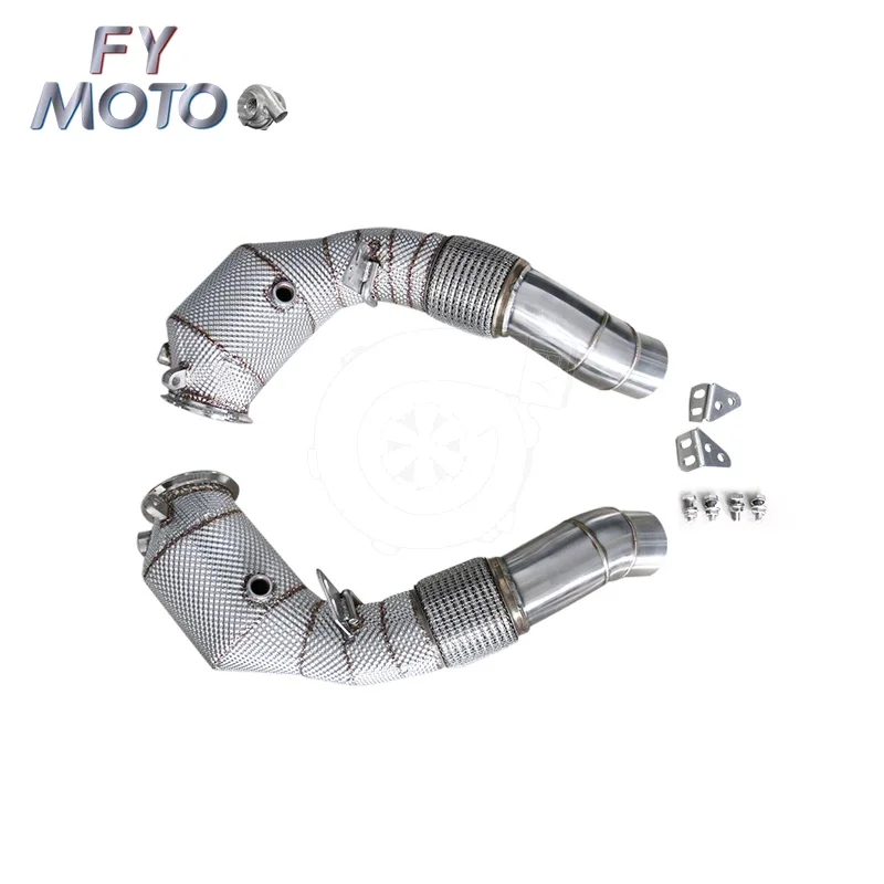 Exhaust Catted Downpipe for  F10 M5 2012+ F13 M6 2012+ S63 Engine with Heat Shield
